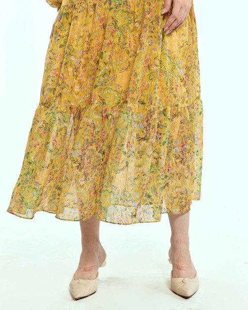 SIXDO Voile Flared Dress for Women
